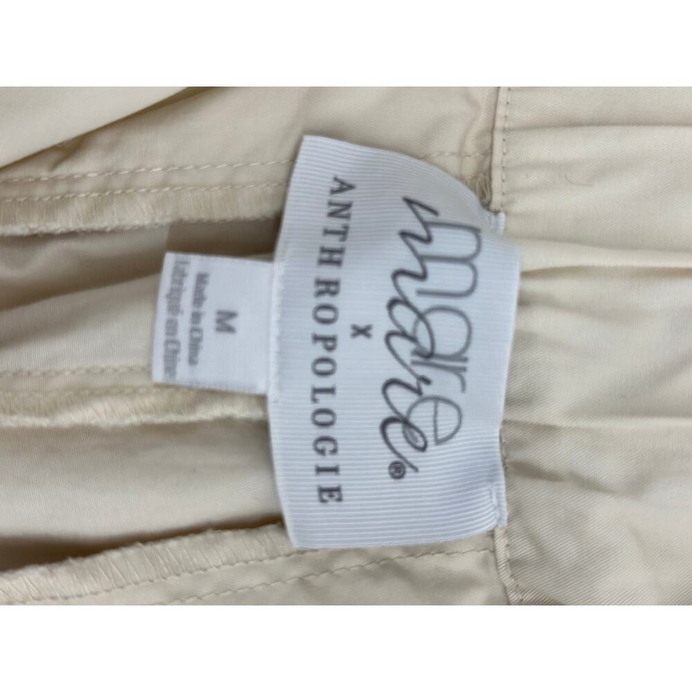 Mare by Anthropologie Wide Leg Culotte Cotton Pants Ivory Women's M High Rise - Picture 8 of 13